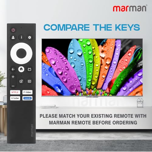 marman® Compatible with Croma Google Tv Remote Control Suitable for Models 43UGC024601 50UGC024602 55UGD307601 CREL032HGC024601 CREL043FGD024601 Smart 4K LED UHD HDR QLED Television Non Voice Command - Image 2