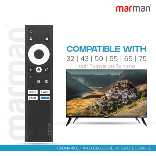 marman® Compatible with Croma Google Tv Remote Control Suitable for Models 43UGC024601 50UGC024602 55UGD307601 CREL032HGC024601 CREL043FGD024601 Smart 4K LED UHD HDR QLED Television Non Voice Command - Image 3