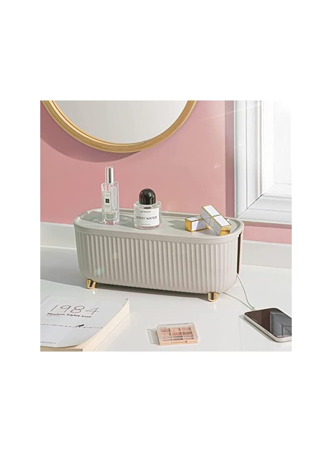 Excefore Cable Management Box Cord Organizer Box 36.5 * 16.5 * 16Cm Insulated Cable Storage Box For Tv Computer Laptop Power Strips Fashionable Power Strip Box For Home Office Light Beige - Image 4