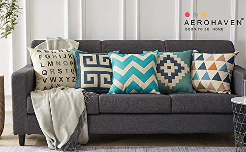 AEROHAVEN™ Set of 5 Abstract Designer Decorative Throw Pillow/Cushion Covers - CC123 (24 x 24 inch) - Image 3