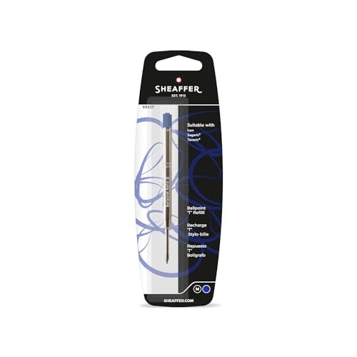 Sheaffer Ballpoint Refill T Style - Blue Medium | Compatible with Sheaffer Sagaris, Icon and Taranis Ballpoint Collections - Image 1