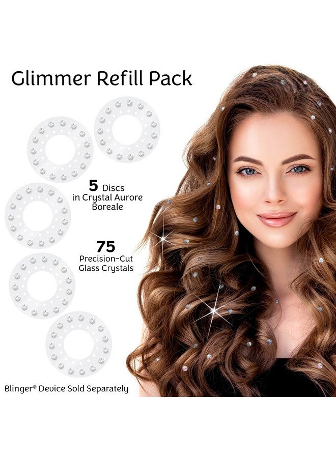 Blinger blinger Crystal Refill Pack | 5 Discs - 75 Precision-Cut Glass Crystals | Styling Tool not included | Crystal Aurore Boreale 5 mm - Image 2