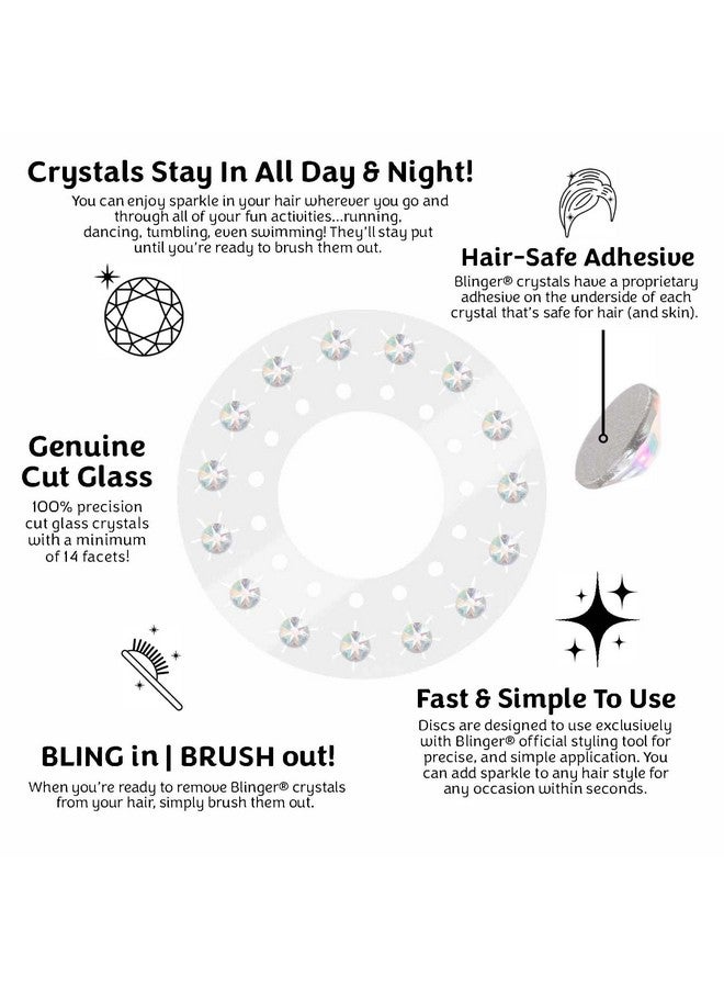 Blinger blinger Crystal Refill Pack | 5 Discs - 75 Precision-Cut Glass Crystals | Styling Tool not included | Crystal Aurore Boreale 5 mm - Image 3