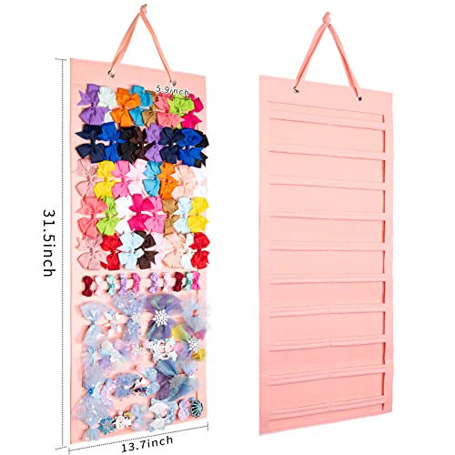 XRACEPHOL Bow Hanger for Girls Hair Bows - Large Wall, Door, Closet Organizer - Pink - Image 5