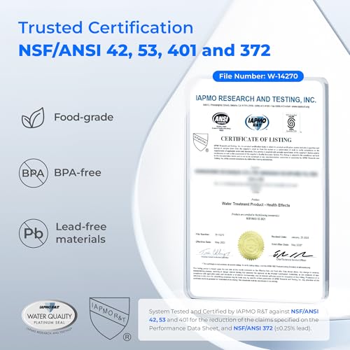 Waterdrop قارورة فلتر الماء الكهربائي ووتر دروب، موزع ماء قابل لإعادة الشحن، نظام سطح المكتب الفوري 200 جالون 15 كوب، معتمد من NSF/ANSI 401&53&42&372، يقلل من PFAS، الرصاص، الكلور، أزرق، لا يقلل من TDS - Image 4