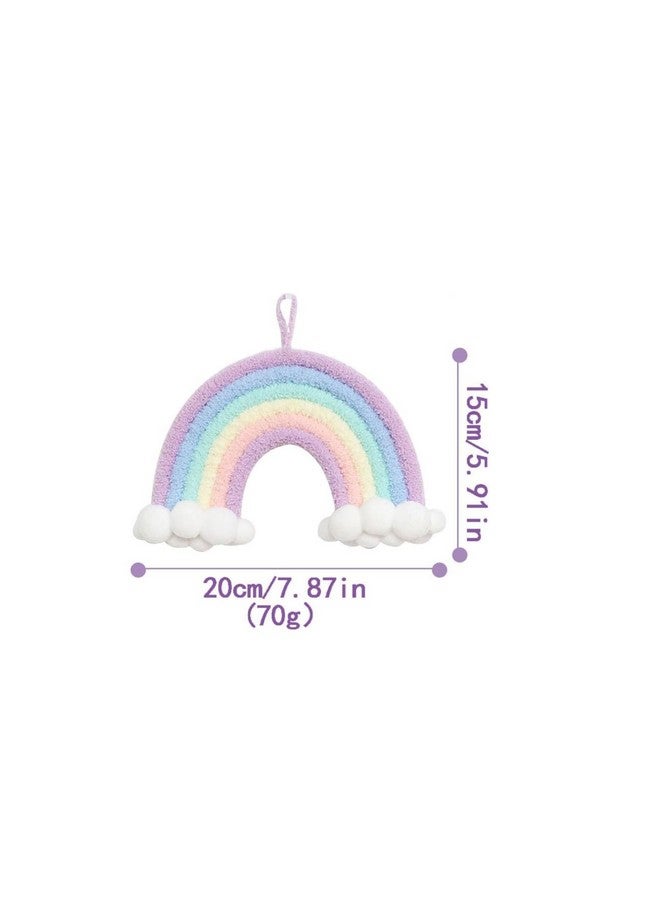 Treehole Rainbow Decor Wall Hanging Decor Handmade Macrame Colorful Cloud with Ball for Kids Room Girls Bedroom Baby Shower Nursery Decorations Kids Room Wall Decor for Bedroom Playroom Classroom - Image 3