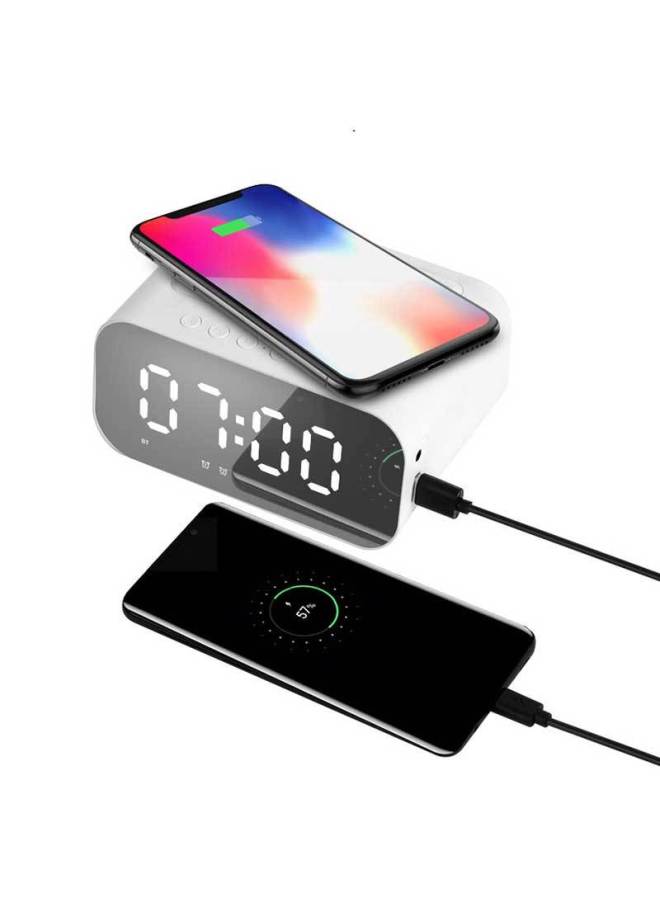 AEC Bluetooth Speaker 15w Wireless Charging Clock Led Audio New Hotel Supplies Retro Wireless Charging Bluetooth Audio - Image 5