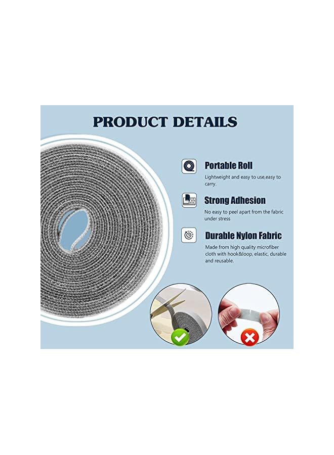 promass Cable Tidy Management Cable Ties Value Pack | Replace Zip Ties with Reusable Wire Straps, Reduce Waste | For Wire Management and Cord Organizer Strap| Thin Pre-Cut Design (Grey-3Pack * 2M) - Image 4