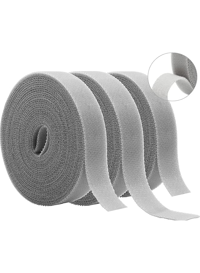 promass Cable Tidy Management Cable Ties Value Pack | Replace Zip Ties with Reusable Wire Straps, Reduce Waste | For Wire Management and Cord Organizer Strap| Thin Pre-Cut Design (Grey-3Pack * 2M) - Image 1