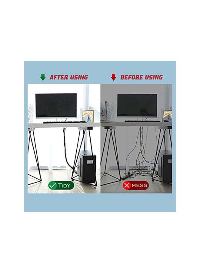 promass Cable Tidy Management Cable Ties Value Pack | Replace Zip Ties with Reusable Wire Straps, Reduce Waste | For Wire Management and Cord Organizer Strap| Thin Pre-Cut Design (Grey-3Pack * 2M) - Image 5