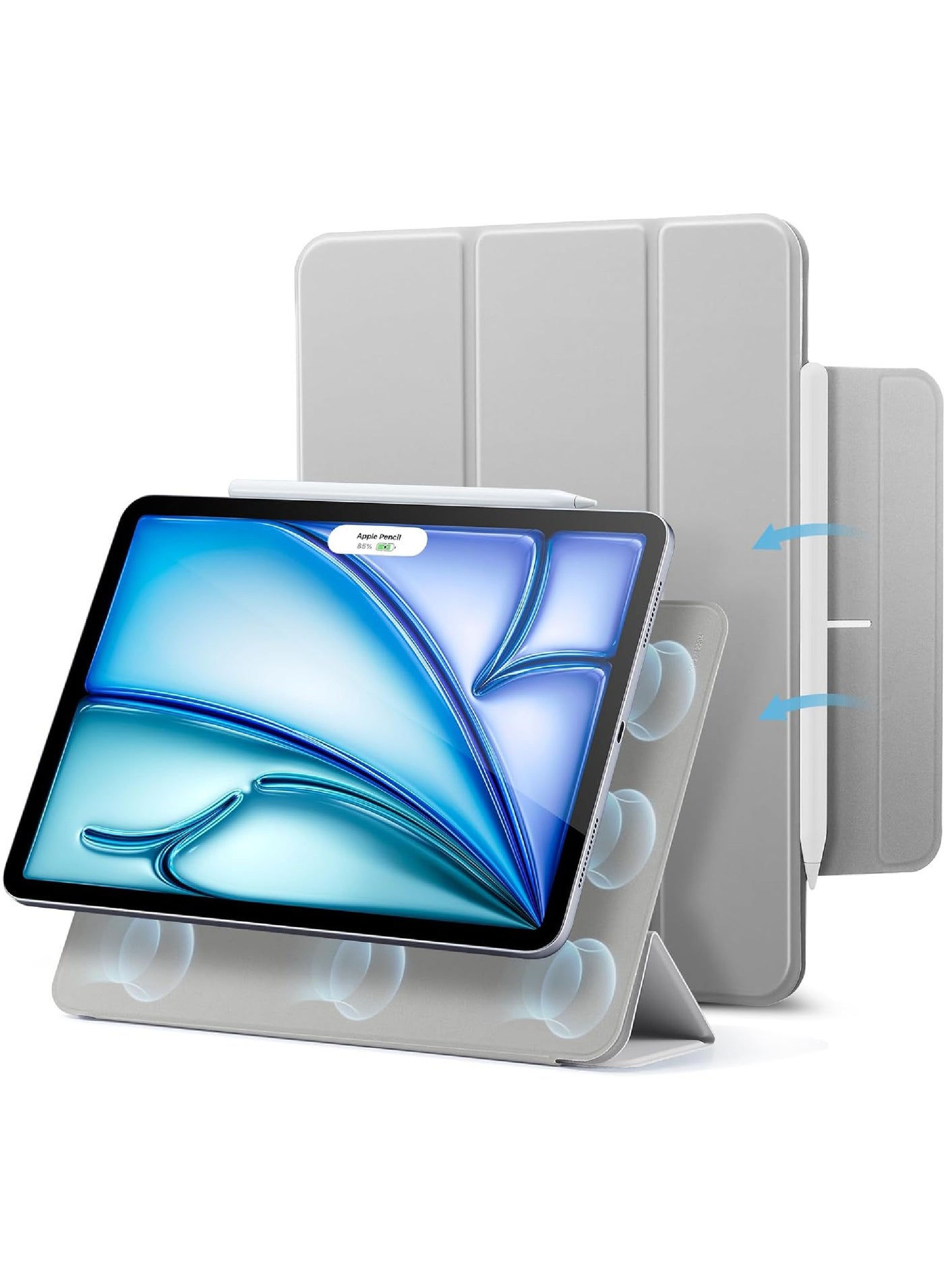 Case for iPad Pro 11 Inch Case (M5/M4) 2025/2024, Strong Magnetic Attachment, Slim Trifold Stand Case, Supports Pencil Pro and Pencil(USB-C), Tough Protection, Auto Sleep/Wake, Rebound Series Cover for 2025/2024 M5/M4 Pro 11 inch