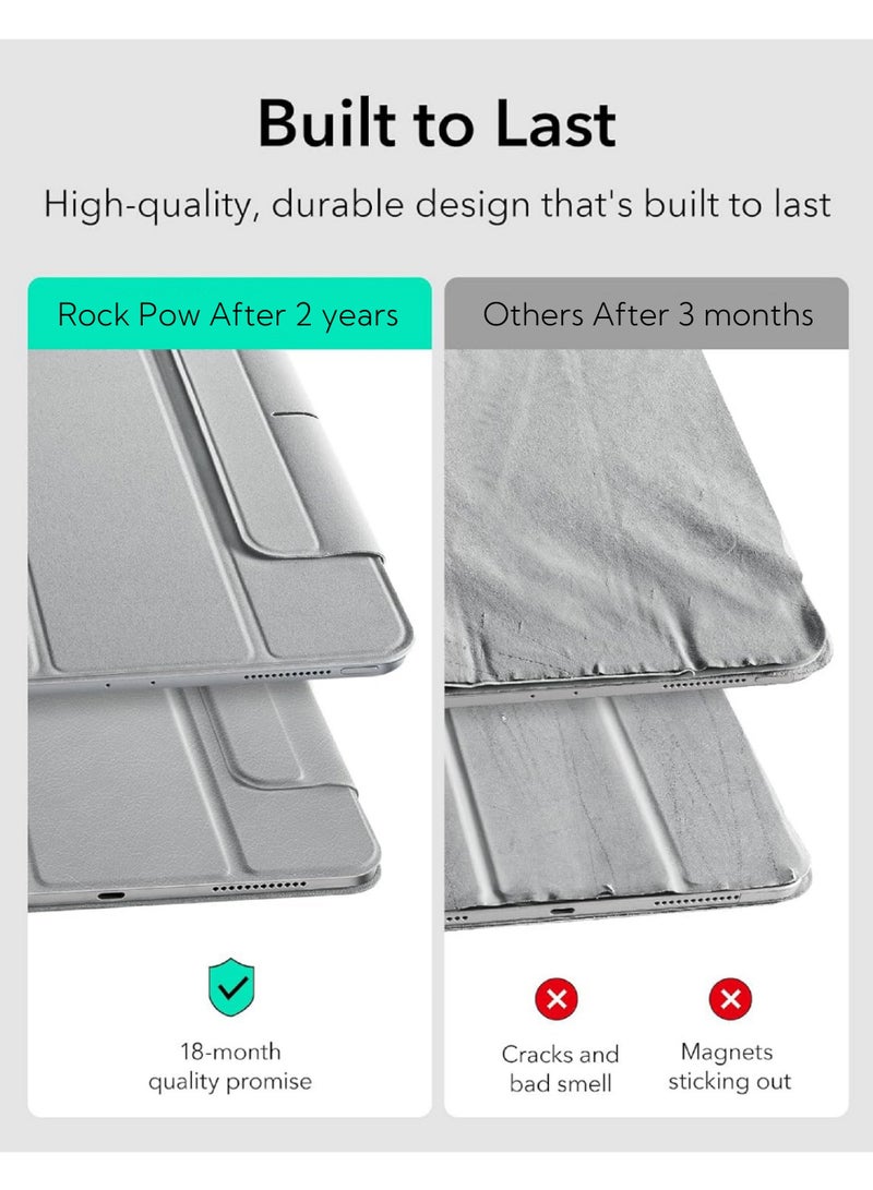 Rock Pow Cover Case For iPad Pro 11 inch M4 2024 Case A2836, A2837 Powerful Magnetic Attachment Slim Trifold Stand Case Supports Pencil Pro and Pencil(USB-C) Durable Protection Rebound Series 2024 5th Gen Pro 11 inch M4 Case  - Image 5