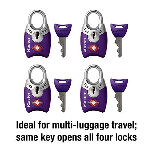 Master Lock 4689Q TSA Approved Luggage Lock, 4 Pack, Colors May Vary - Image 4