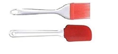 SHEEJAI Silicone Non-Sticky Spatula and Oil Brush Reusable Kitchen Set for Cooking Multicoloured (Big Size) - Image 2