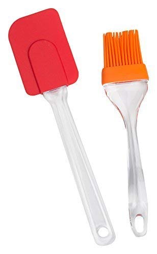 SHEEJAI Silicone Non-Sticky Spatula and Oil Brush Reusable Kitchen Set for Cooking Multicoloured (Big Size) - Image 4