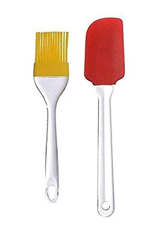 SHEEJAI Silicone Non-Sticky Spatula and Oil Brush Reusable Kitchen Set for Cooking Multicoloured (Big Size) - Image 3