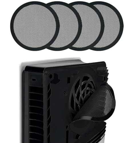 Chanvoo PS5 Slim/Pro Dust Cover Protector, 4 Pack Fan Dustproof Filter Mesh, High-Density Breathable Mesh Dust Cover for Cooling Fan, Compatible with Digital & Disc Edition (Black) - Image 1