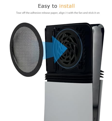 Chanvoo PS5 Slim/Pro Dust Cover Protector, 4 Pack Fan Dustproof Filter Mesh, High-Density Breathable Mesh Dust Cover for Cooling Fan, Compatible with Digital & Disc Edition (Black) - Image 5