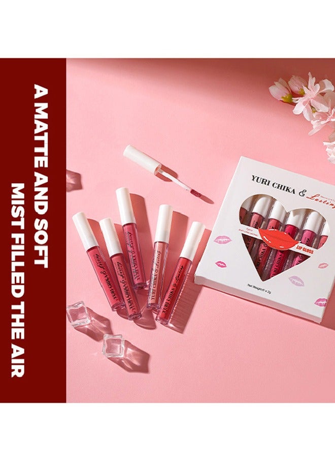 YURI CHIKA Matte Lip Gloss,6 Colors Nude Matte Liquid Lipstick Set Moisturizing Long Lasting Waterproof Velvet High Pigmented Lip Makeup Set For Women #01 - Image 2