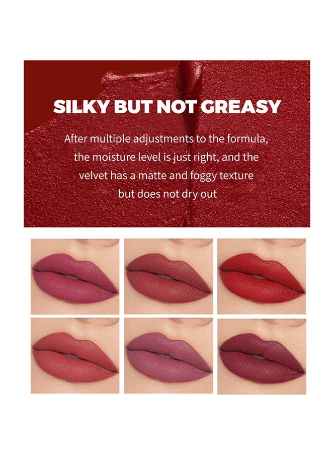 YURI CHIKA Matte Lip Gloss,6 Colors Nude Matte Liquid Lipstick Set Moisturizing Long Lasting Waterproof Velvet High Pigmented Lip Makeup Set For Women #01 - Image 3
