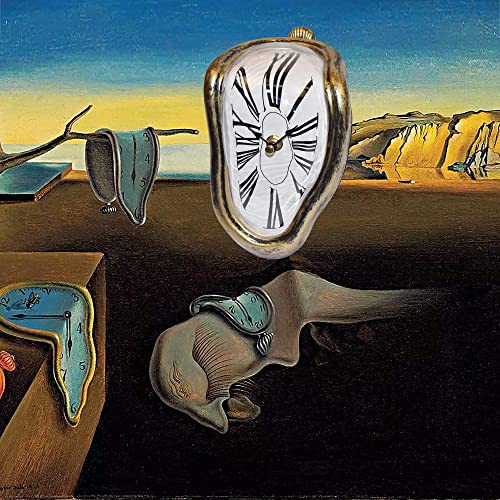 FAREVER Melting Clock, Salvador Dali Watch Melted Clock for Decorative Home Office Shelf Desk Table Funny Creative Gift，Rome Antique Gold - Image 2
