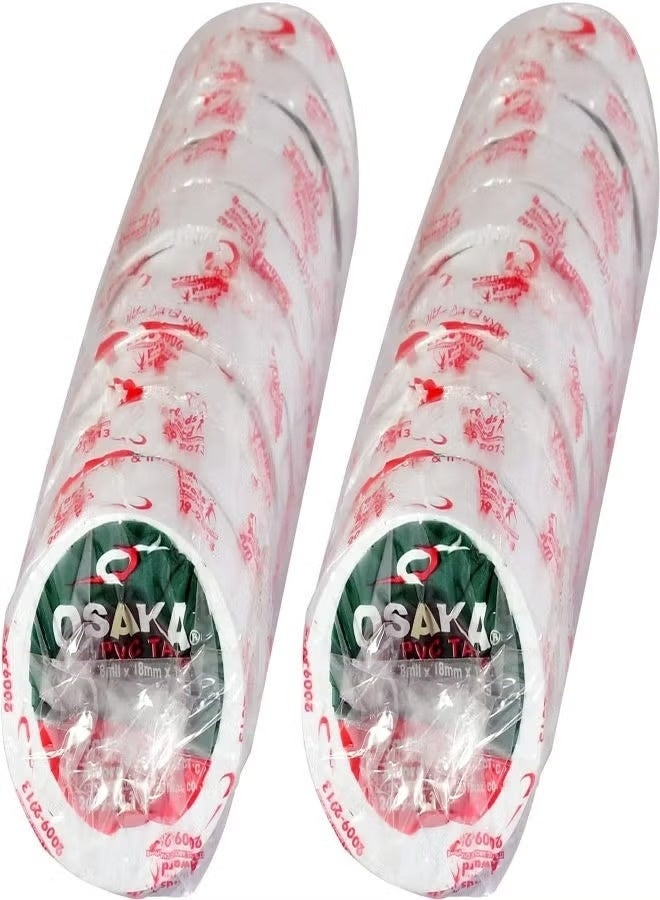 أوساكا مجموعة من ١٠ أشرطة بيضاء لكرات التنس والكريكيت | عبوة من ١٠ لفات لأشرطة الكرات والكريكيت - Image 1