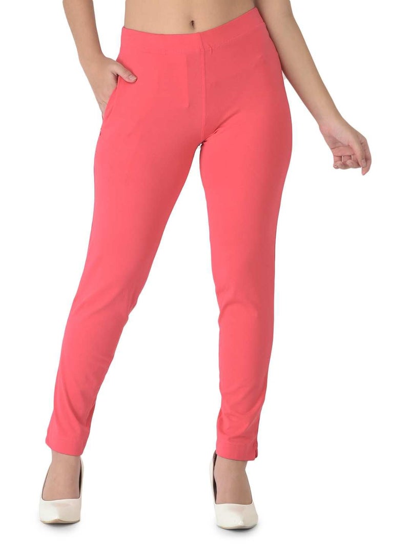 Dollar Missy Women's Solid Kurti Pant - M Pink - Image 1