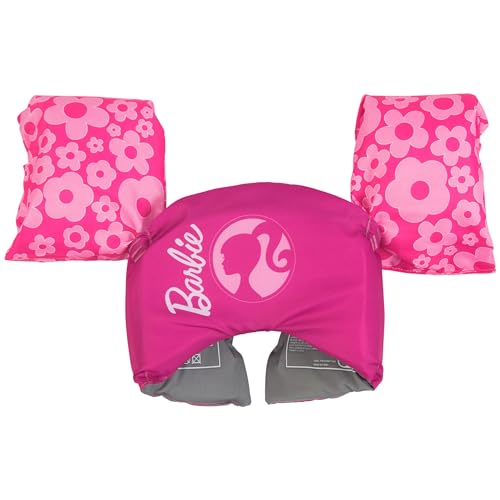 SwimWays Barbie Swim Trainer US Coast Guard Approved Life Vest Kids Swim Vest and Swimming Aid Arm Floaties Life Jackets for Kids 3355 lbs - Image 1