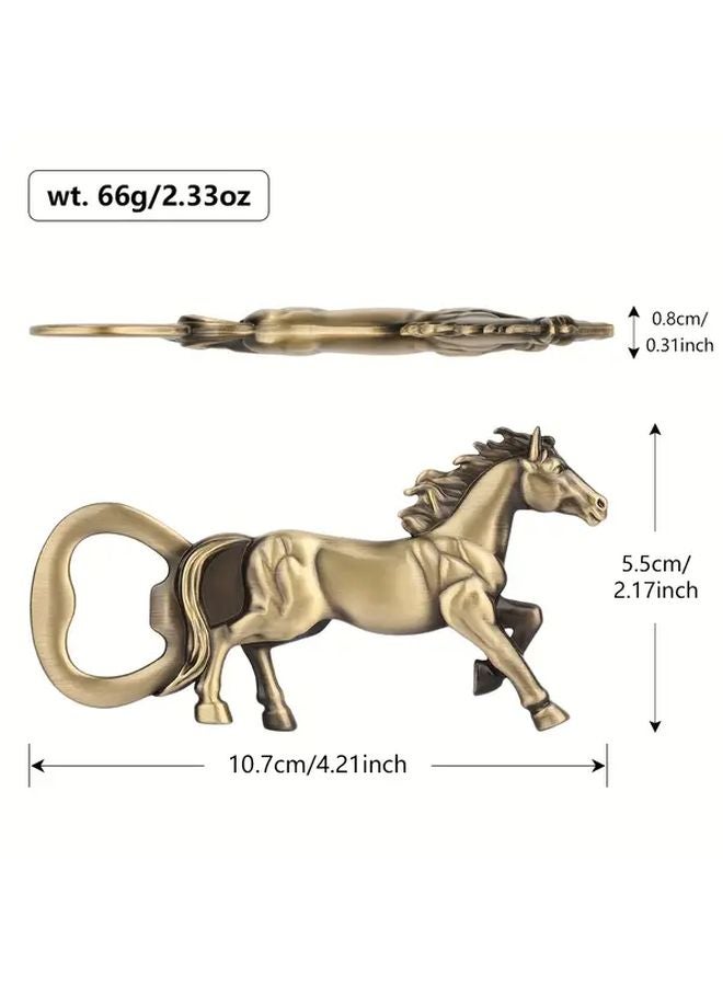 فتاحة زجاجات معدنية على شكل حصان برونزي للبيرة والشمبانيا هدية لحفلات البار - Image 3