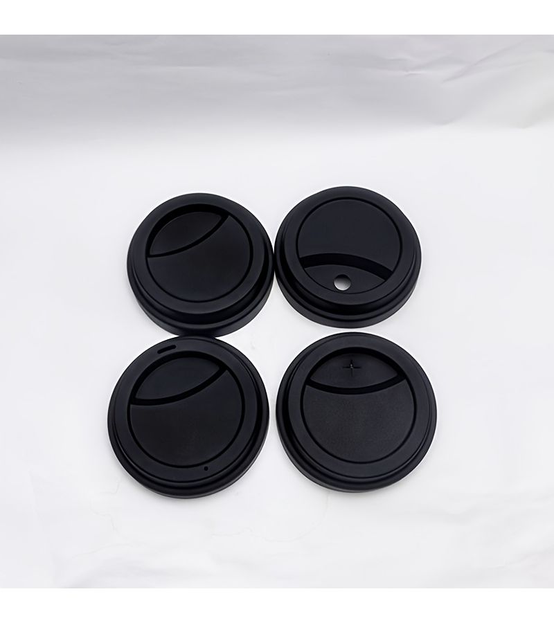 Light Blue Silicone Mug Lid Set 4pcs Travel Coffee Cup Lid Reusable - Image 4