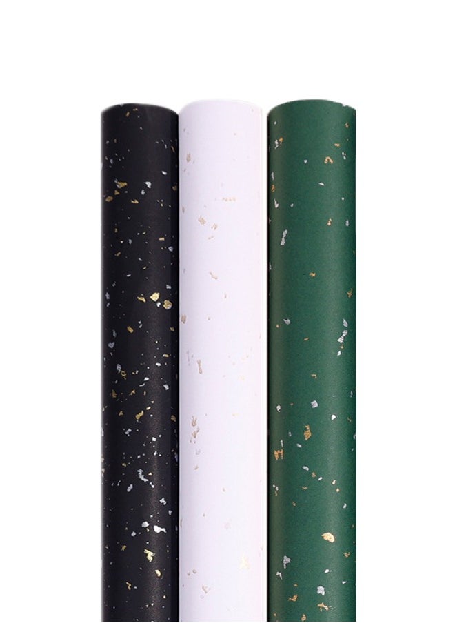 Zeemey Wrapping Paper Rolls, 3 Rolls Premium Gift Wrapping Paper 17 inch(43cm) x 120 inch(300cm) Per Roll, Birthday Wrapping Paper for Birthday Wrapping Paper, Baby Shower, Party (Black,White,Green)  - Image 1