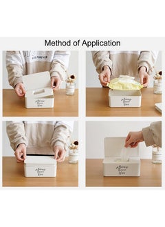 Moorfowl Moorfowl Makeup Remover Wipes Dispenser,7.28" L * 4.80" W *2.75" H, Makeup Wipes Holder Box Chic Wipes Container for Bathroom Vanity Dressing Table (White)  - Image 4