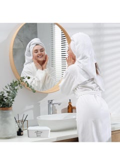 Moorfowl Moorfowl Makeup Remover Wipes Dispenser,7.28" L * 4.80" W *2.75" H, Makeup Wipes Holder Box Chic Wipes Container for Bathroom Vanity Dressing Table (White)  - Image 5
