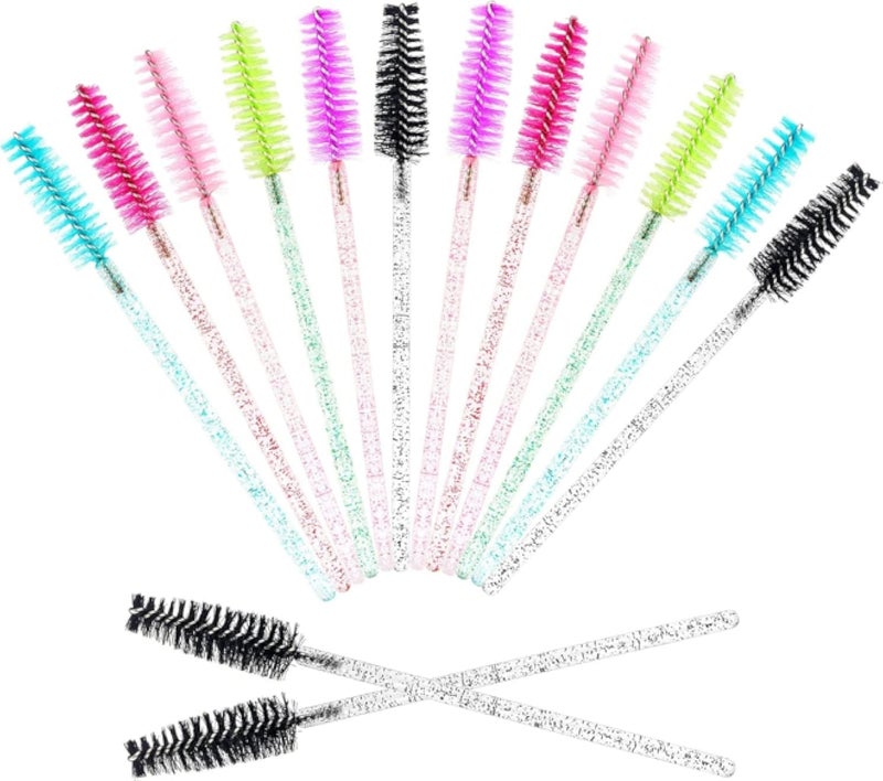 3PCS Mascara Wands Spoolie Brush Crystal Eyebrow Brushes Eyelash Extension Applicator (Assorted color)