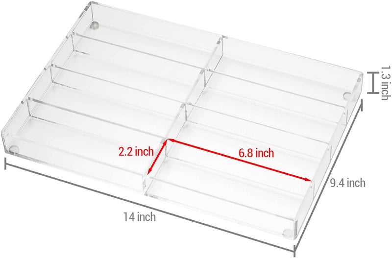 INDIAN DECOR INDIAN DECOR 222888 Premium Clear Acrylic Tabletop Sunglasses and Eye Glasses Storage Display Case Tray with 8 Compartment Slots Acrylic  - Image 4
