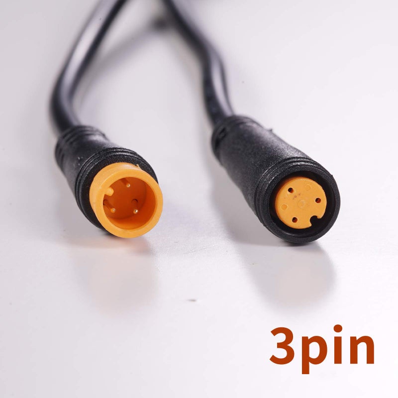 baluoqi Extension Cable 2Pin/3Pin/4Pin/5Pin/6Pin/8Pin/9Pin Waterproof Plug Works for Electric Bicycle Light/Throttle/Ebrake/Display Ebike Parts Extend Cable (3pin 80cm) - Image 2