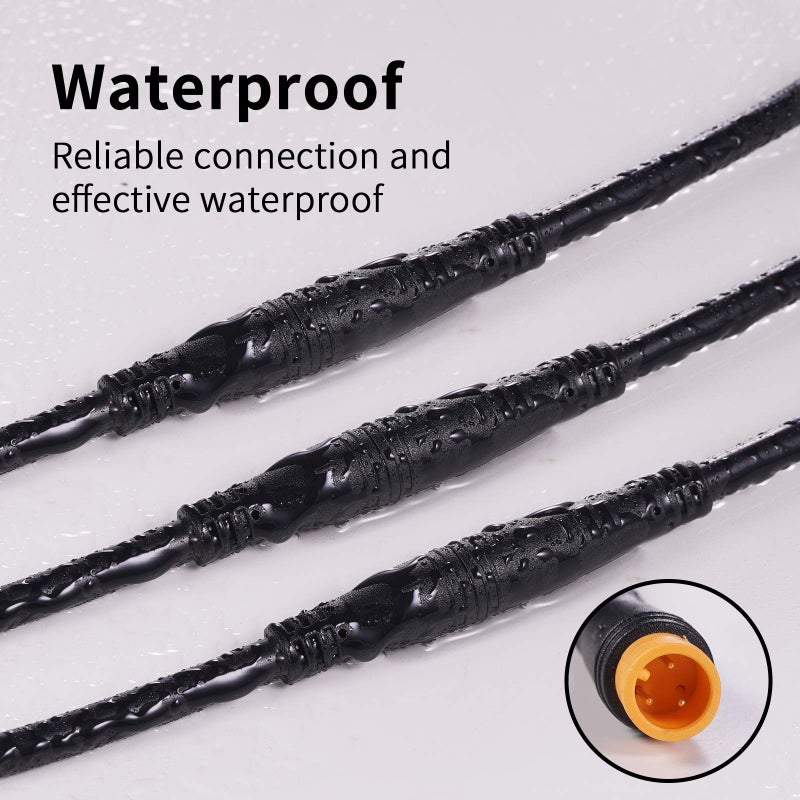 baluoqi Extension Cable 2Pin/3Pin/4Pin/5Pin/6Pin/8Pin/9Pin Waterproof Plug Works for Electric Bicycle Light/Throttle/Ebrake/Display Ebike Parts Extend Cable (3pin 80cm) - Image 3