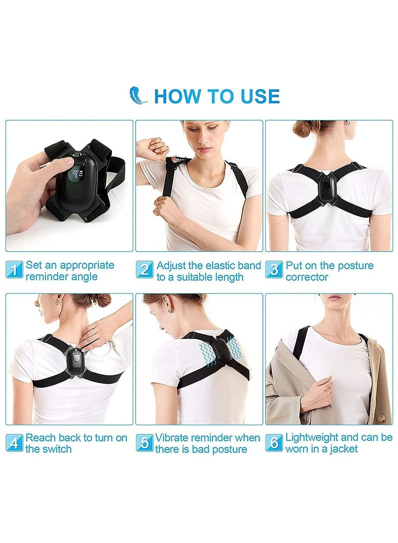 Y&D 1 Piece Smart Posture Corrector with Sensor Vibration Reminder for Men and Women, Backmedic Teens Kids, Adjustable Angle Straps to Help Maintain Correct - Image 4