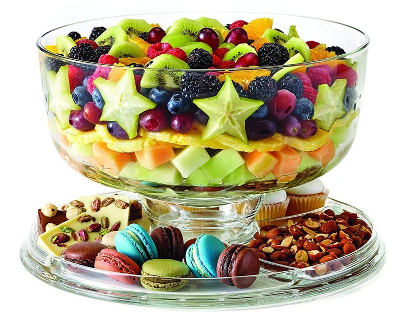 HEBEZON European Cake Stand with Dome 6in1 Design Multifunctional Serving Platter for Kitchens Dining Rooms Pedes Glass Durability Tal or Cover Use Elegant - Image 3