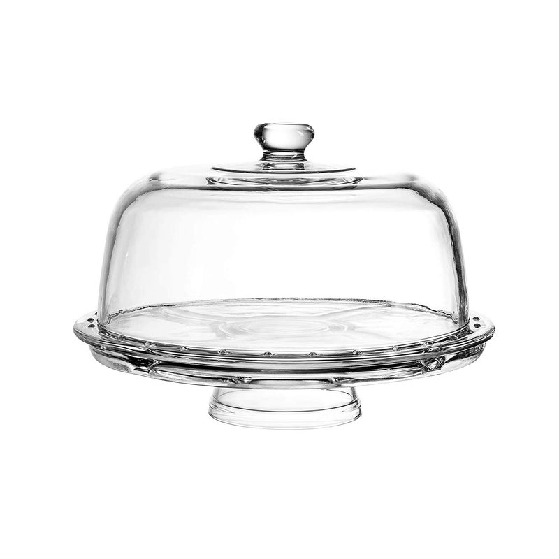 HEBEZON European Cake Stand with Dome 6in1 Design Multifunctional Serving Platter for Kitchens Dining Rooms Pedes Glass Durability Tal or Cover Use Elegant - Image 4