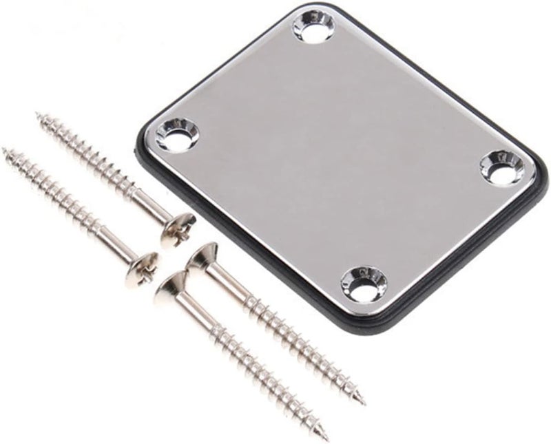 Electric Guitar Neck Plate Black with Mounting Screws for Precision Replacement Parts Compatible with Various Electric Guitars Durable and Reliable Guitar Neckplate - Image 2