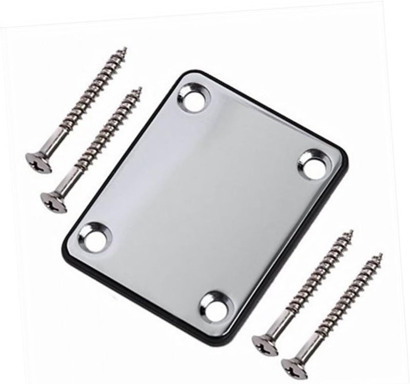 Electric Guitar Neck Plate Black with Mounting Screws for Precision Replacement Parts Compatible with Various Electric Guitars Durable and Reliable Guitar Neckplate - Image 1