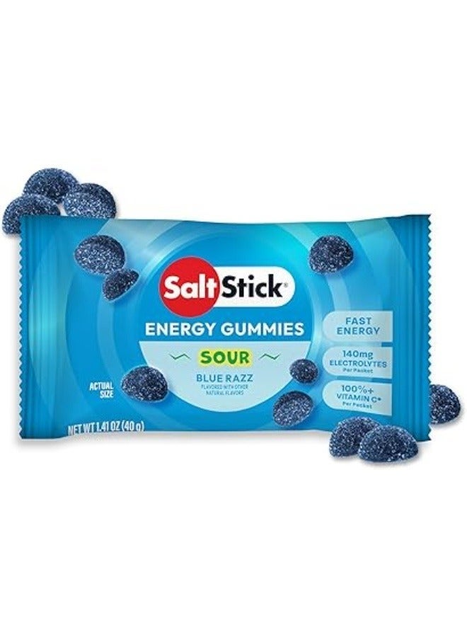 سولت ستك حلوى الطاقة SaltStick مع الإلكتروليتات، بنكهة التوت الأزرق الحامض، حلوى سهلة المضغ غنية بالإلكتروليتات، حلوى طاقة لذيذة - Image 1