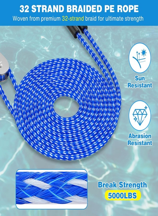 SCYONBARCO Heavy Duty Boat Tow Harness for Tubing, Self Centering Boat Tow Rope for Tubing 1-4 Riders with 360° Rotating Pulley and Large Hooks, Floating Tube Rope for Boats, Towable Tubes - Image 5