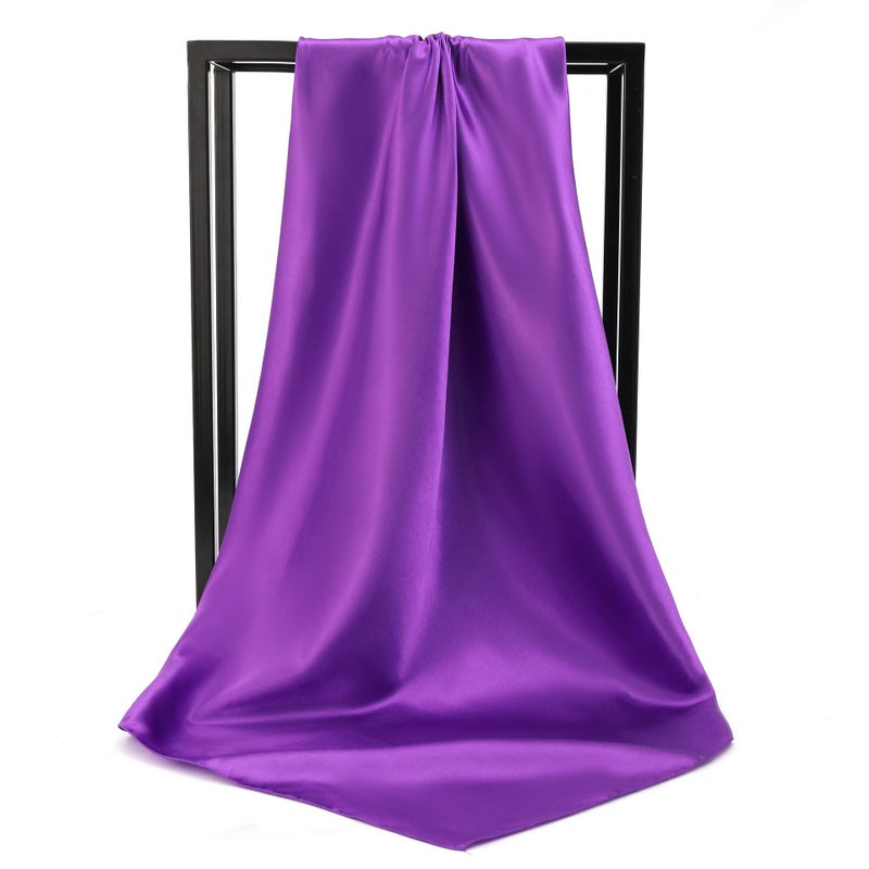 Solid Color Square Scarf Elegant Korean Artistic Purple Purple