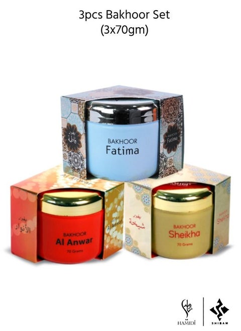 Exclusive Fragrance Gift Set - Oriental 70gm Bakhoor 3pcs Set Assorted