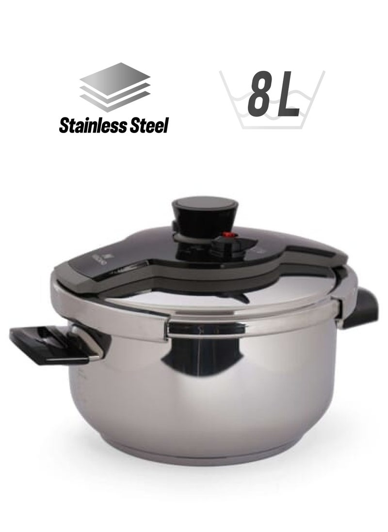 Alsaif Gallery Volcano Stainless Steel Pressure Cooker 8 Liters 