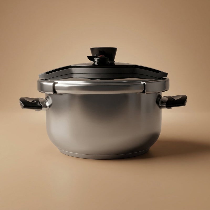 Volcano Steel Valcano Pressure Cooker, 8 Liter, Turkish - Silver - Image 1