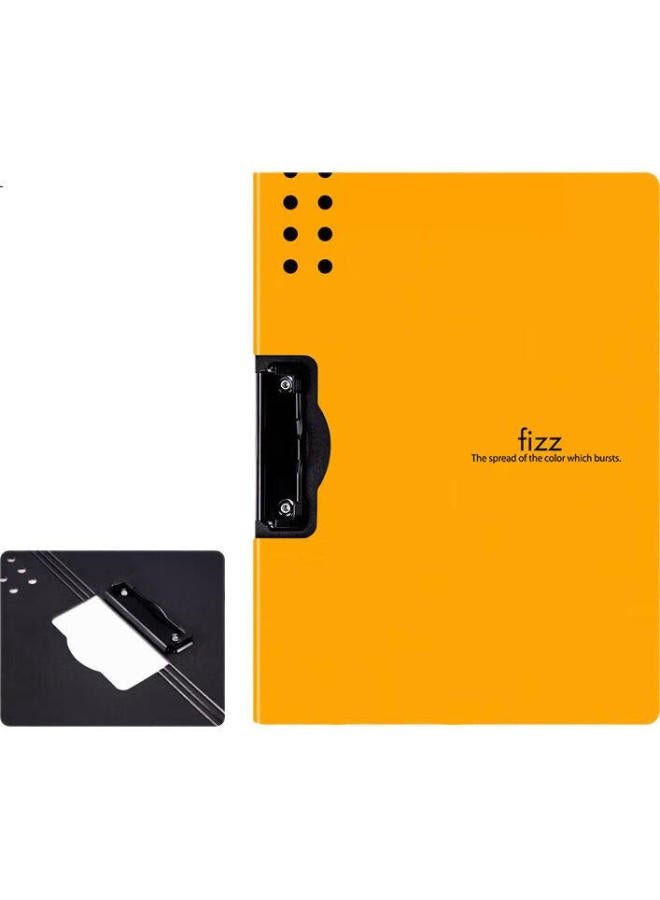 Fizz Fiz High-Quality A4 Landscape Folding Clipboard, Conference Folder, Thickened Hard File Folder, Exam Paper Storage Folder, Office Supplies, Poetry Recitation Contract Clipboard, Orange A6380 - Image 1