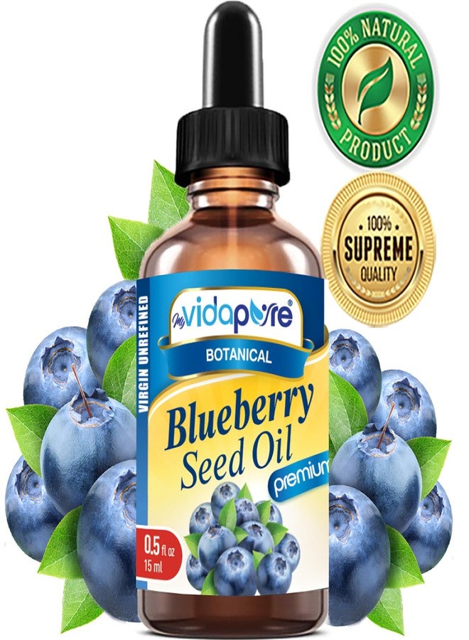 MYVIDAPURE BLUEBERRY SEED OIL 100% Pure Unrefined Virgin Cold Pressed. Moisturizer for Face, Skin, Hair, Nails, Scars, Anti Aging 0.5 Fl.oz.- 15 ml. - Image 3